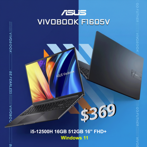 ASUS VivoBook 16 - Intel Core i5 12500H 16GB 512GB 16" FHD+  Windows 11