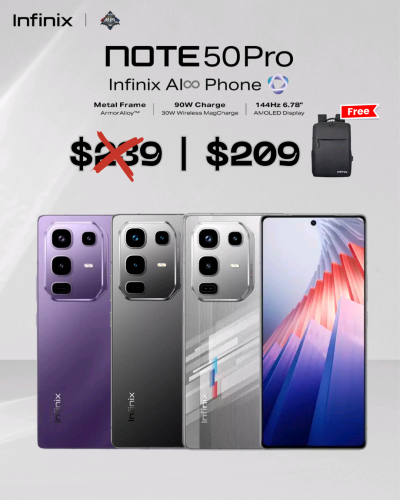 Infinix NOTE 50 Pro ថ្មីកេះធានាមួយឆ្នាំ