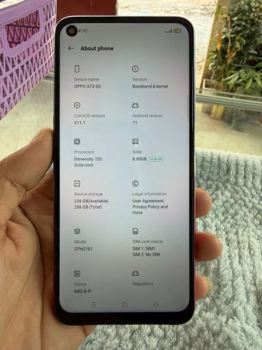OPPO A73 5G Ram8 256GB សាណុំហ្សុីន​ ​ភិនភាគតួស្អាត98%