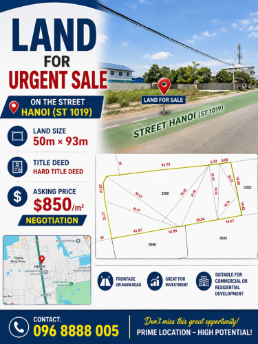 Urgent Land for Sale on Hanoi Street (St. 1019)