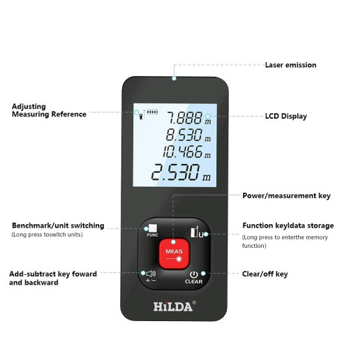 120m HILDA Laser Rangefinder Distance Meter Rangefinder