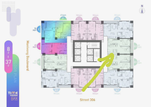 1Bed 1Bath for sale at Time Square 5, BKK1