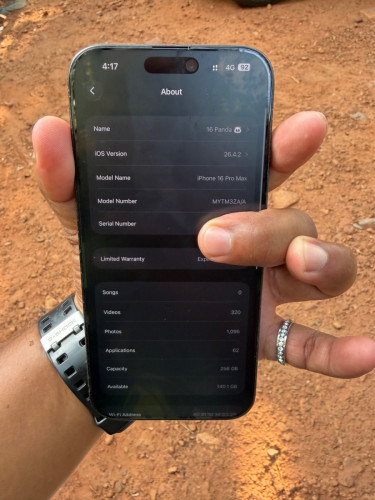 iPhone 16 pro max 256G ZA ថ្ម 100% condition 99%