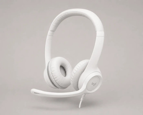 Logitech H390 USB Computer Headset with Noise-Canceling Mic OFF-WHITE (981-001287)