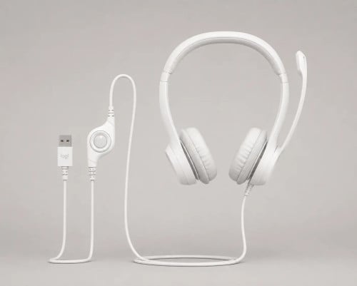 Logitech H390 USB Computer Headset with Noise-Canceling Mic OFF-WHITE (981-001287)