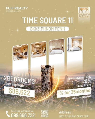 Time Castle BKK3 (Time Square 11) Project – Phnom Penh 2Bedrooms.