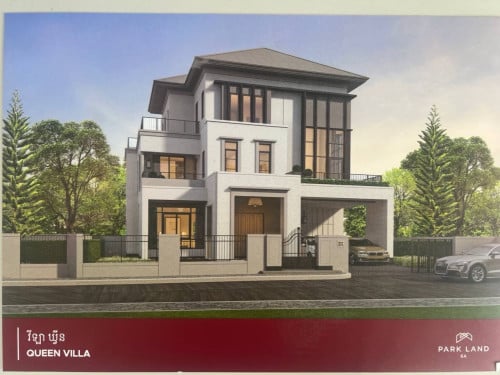 Villa Queen បុរីជីបម៉ុង6A ផ្ទះថ្មី100% តម្លៃក្រោមទីផ្សារ នៅលើផ្លូវធំ23m