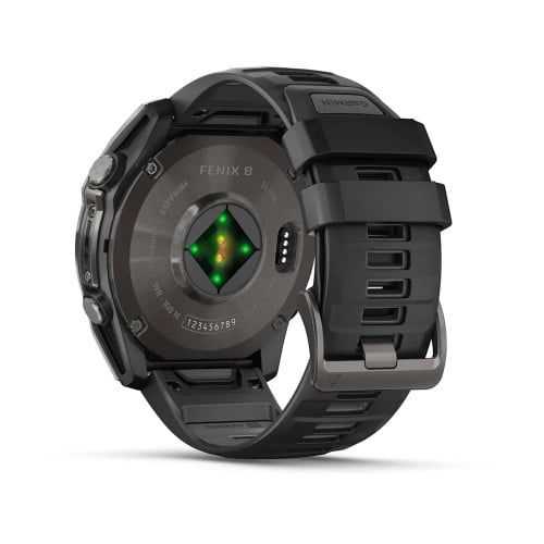 fēnix® 8 – 51 mm, AMOLEDSapphire, Carbon Gray DLC Titanium with Black/Pebble Gray Silicone Band