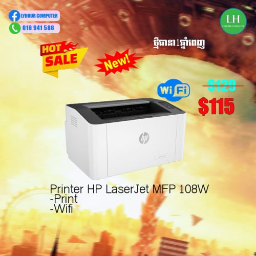 Printer Hp Laser 136W WiFi print|scan|copy new