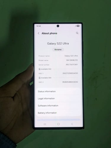 Samsung Galaxy S22 ultra អេក្រង់ឆ្នូត2 បែកក្រោម