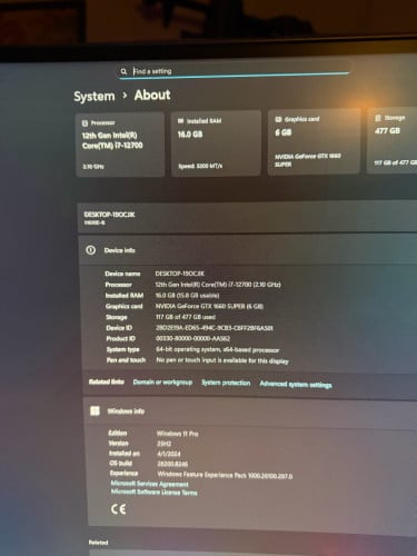 Sell pc build core i7 12700