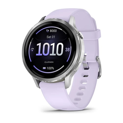 Venu® 4 – 41 mmSilver with Periwinkle Silicone Band
