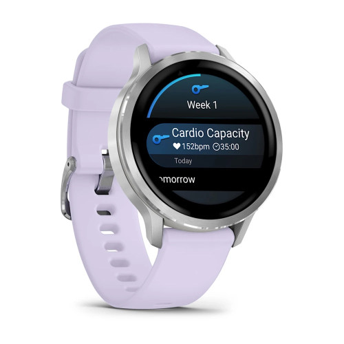 Venu® 4 – 41 mmSilver with Periwinkle Silicone Band