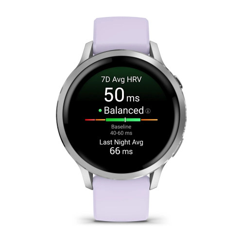 Venu® 4 – 41 mmSilver with Periwinkle Silicone Band