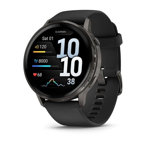 Venu® 4 – 45 mmSlate with Black Silicone Band