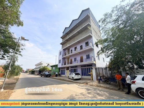 អគារសម្រាប់លក់ 22m x 27m កម្ពស់ 4ជាន់ ជាប់ផ្លូវវត្តប្រាសាទ