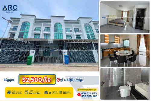 ផ្ទះសម្រាប់ជួលស្ថិតនៅបុរីលនសុីធី40ម៉ែត្រ