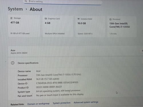 លក់ computer Core i7 ជំនាន់ 13th Gen