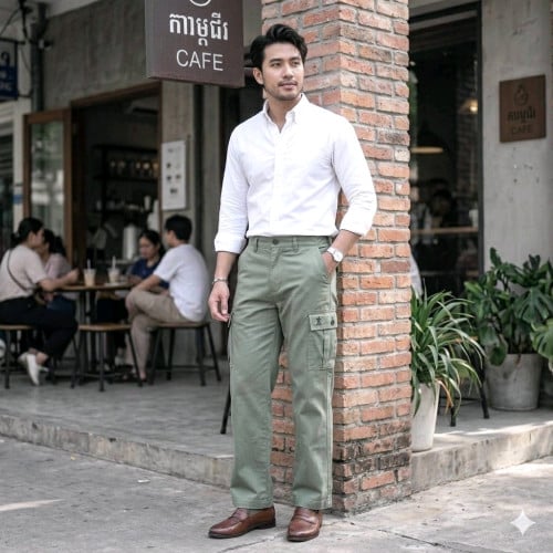 ខោជើងវែង សាច់គគី ហោប៉ៅ៦ ប្រេន Polo make in Cambodia ខោរោងចក្រនាំចេញម៉ូតពណ៌ ចង្កេះ 30/31/32/34/36/38
