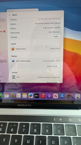 MacBook Pro year 2017 TouchBar Gray