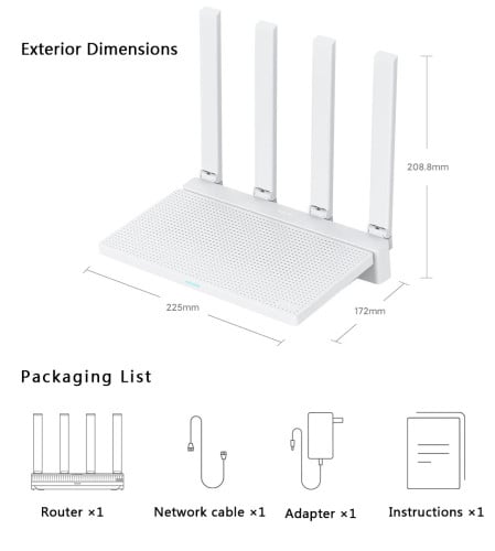 Xiaomi Router AX3000T Mesh WiFi6 3000Mbs 256MB Dual WAN Signal Network Qualcomm CPU Repeater Ampfier