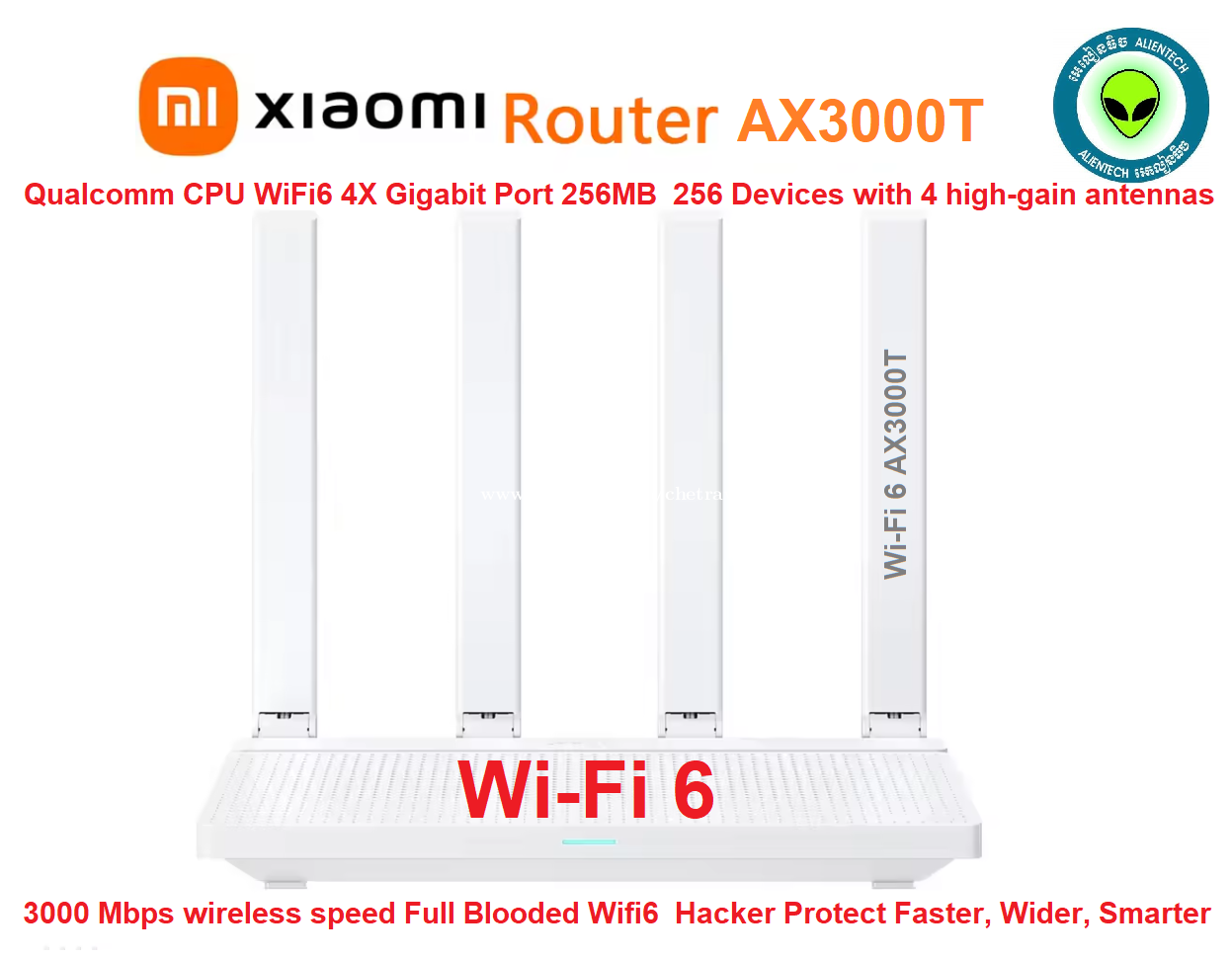 Xiaomi Router AX3000T Mesh WiFi6 3000Mbs 256MB Dual WAN Signal Network Qualcomm CPU Repeater Ampfier