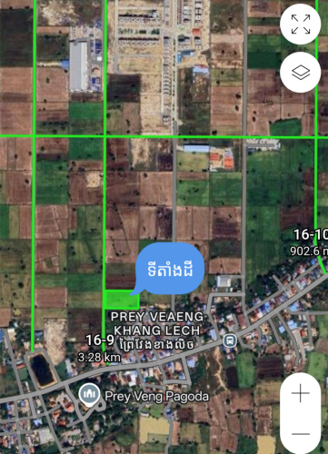 ដីលក់ ជាប់ផ្លូវ១៦ម