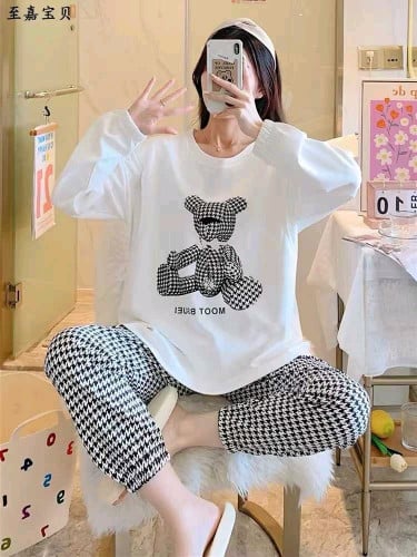 时尚冰丝睡衣套装|舒服到不想脱!ឈុតគេងសាច់ទឹកកក Fashion|ទន់ស្រួលពាក់ខ្លាំង!