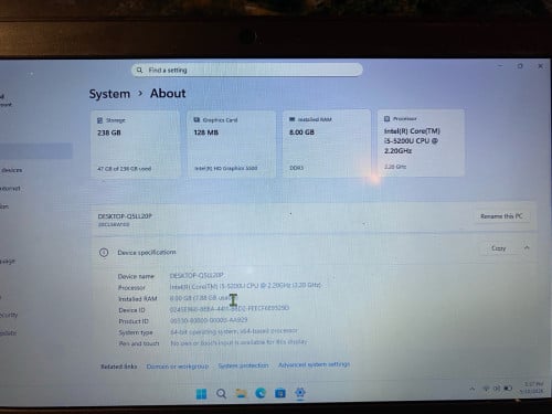 13inch Lenovo X250 i5 5th gen 8gb ssd 256gb dual battery
