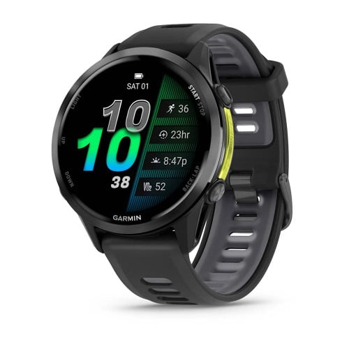 Forerunner® 970Carbon Gray DLC Titanium with Black Case and Black/Translucent Whitestone Band