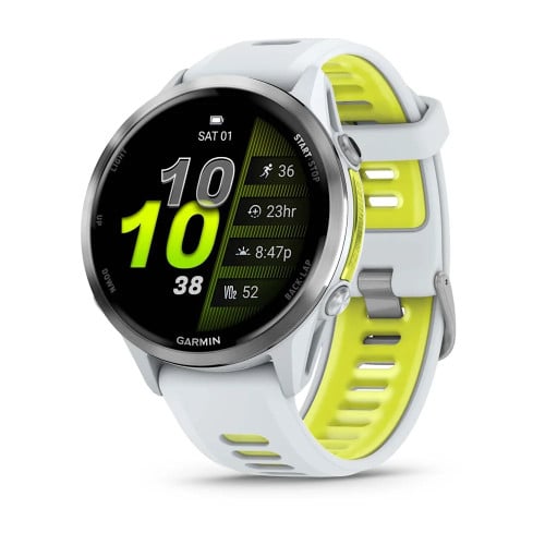 Forerunner® 970Titanium with Whitestone Case and Whitestone/Translucent Amp Yellow Band