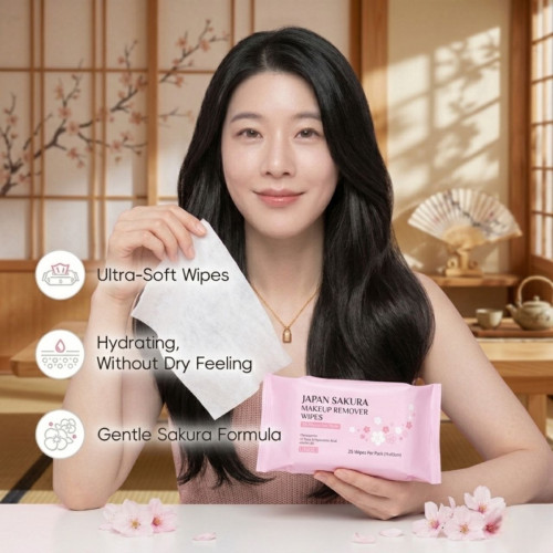 Japan Sakura Makeup Remover Wipes