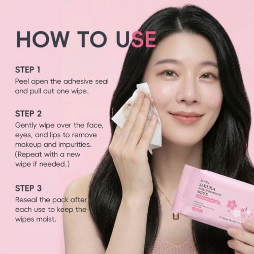 Japan Sakura Makeup Remover Wipes
