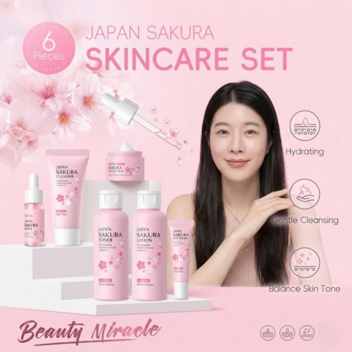 Japan Sakura Skin Care Product Set 6pcs