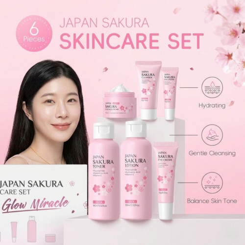 Japan Sakura Skin Care Product Set 6pcs