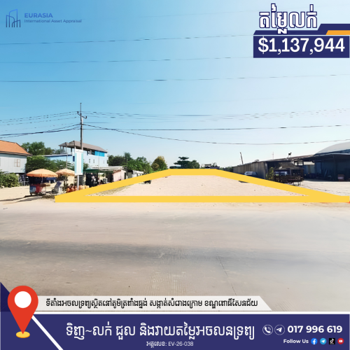 ដីលក់បន្ទាន់ | URGENT LAND FOR SALE តំបន់ឧស្សាហកម្ម ក្បែរផ្លូវល្បឿនលឿន (Khan Porsenchey)
