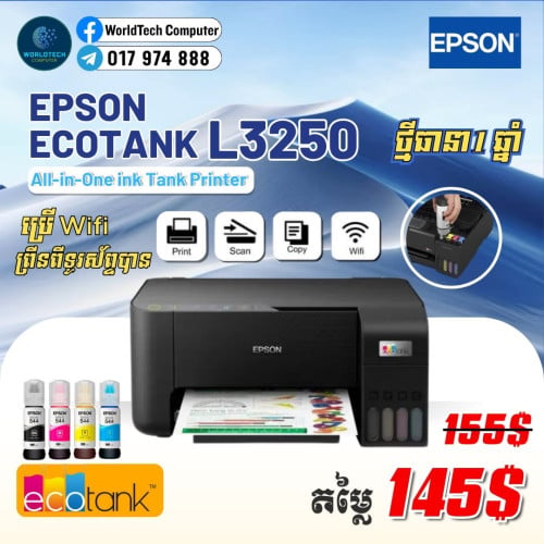 Epson Printer L3210 ,  Print , Scan Copy New =125$ , Epson Printer L3250 (Wifi)=145$