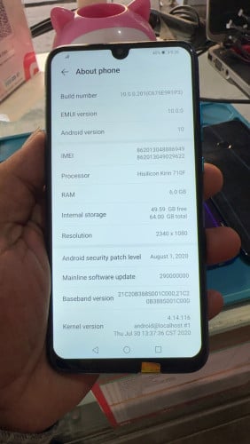 Honor 20i Ram6 Memory 64GB
