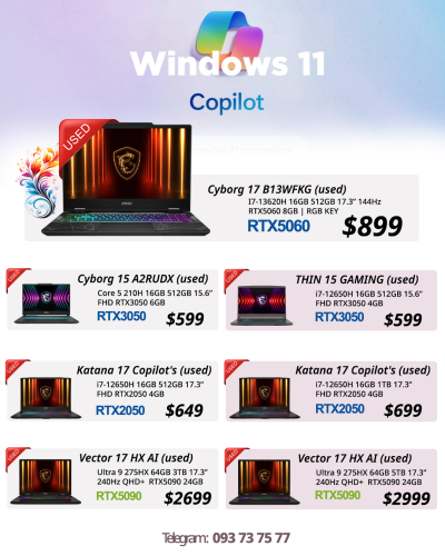 MSI Cyborg 17 Gaming - i7-12650H 16GB 512GB 17.3" RTX5060 8GB = $899