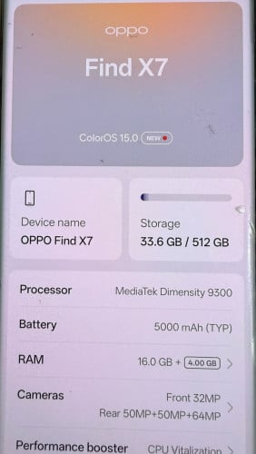 OPPO Find X7 16g/512g (China)
