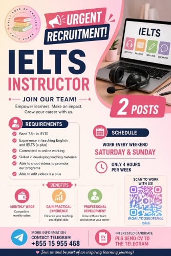Urgent NEED- IELTS Instructors