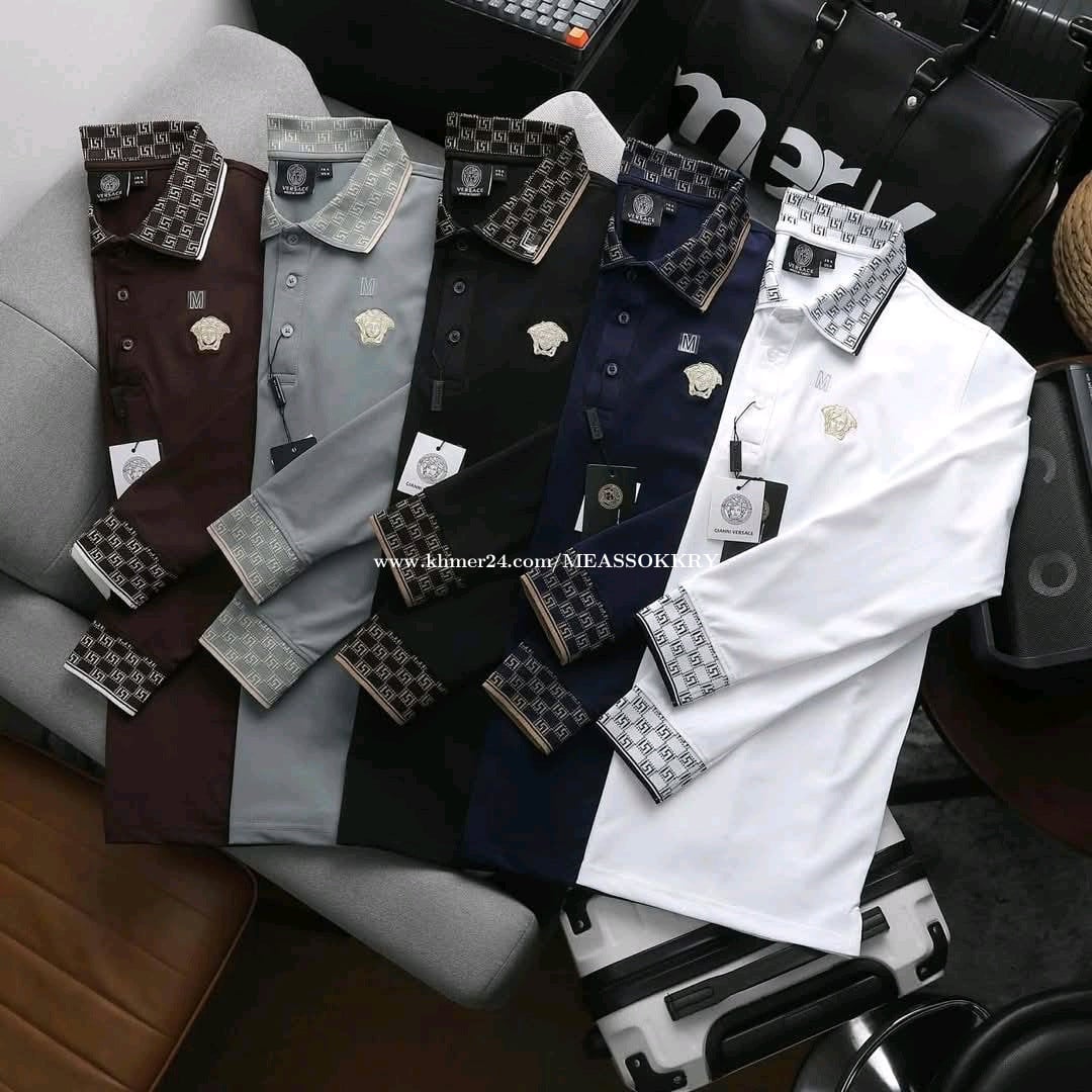 ម៉ូតអាដៃវែង Versace រូបថ្មីបងៗSize M L XL 2XL 3XL 4XL 5XL 6XL 7XL(50kg-130k140kg)