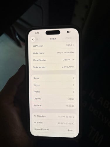 14 Pro Max សំនុំសុីន100%ទេីបមកដល់​ LL/A (sim locked)