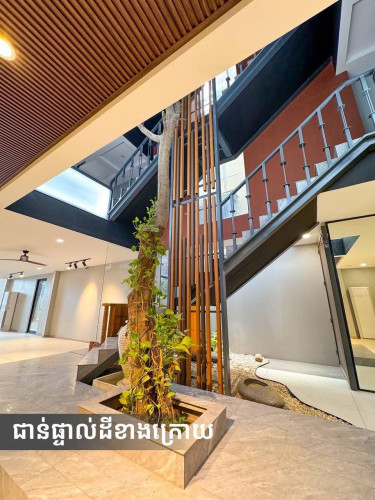 អគារថ្មីសម្រាប់ជួលស្ថិតនៅលើផ្លូវធំជិតស្ពានអាកាសក្បាលថ្នល់