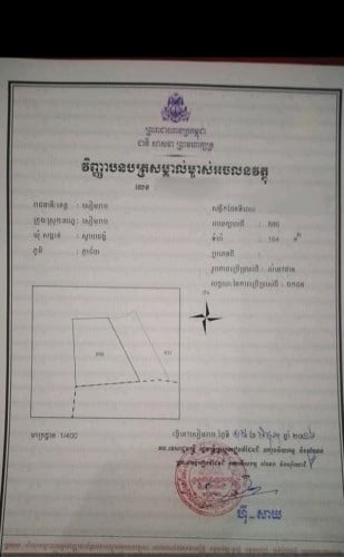 ដីលក់បន្ទាន់ប្រភេទដីទាល់សង្កាត់ស្វាយដង្គំក្រុងសៀមរាបទំហំដី14ម×12ម/164មប្លង់រឹង16500$ចរចា