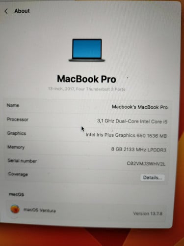 លក់Mackbook Pro2017