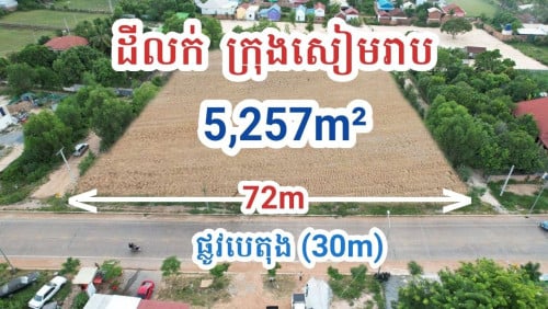 Land for Sale(30m Concrete Road) Siem Reap City, near Sokha Hotel