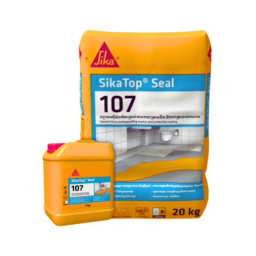 SikaTop® Seal 107 – ឈុតល្បាយសម្រាប់ការពារជម្រាបទឹកដែលមានពីរផ្នែក (ម្សៅ+ទឹក)
