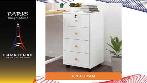 " Paris Design Studio " Cabinet with scroll wheel office cabinet .