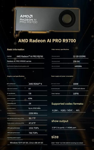🔥 **AMD Radeon AI PRO R9700 — 32GB VRAM Monster** 🔥